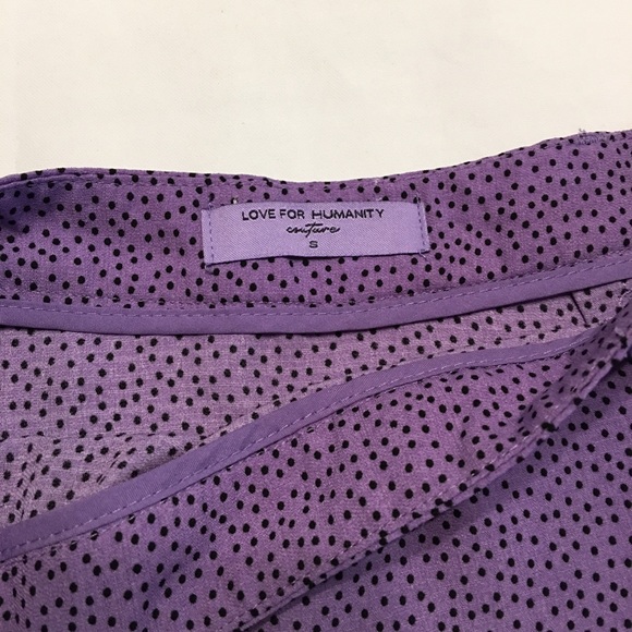 Love For Humanity Couture Purple Ruffle Skort with Black Polka Dots Small - Picture 3 of 8